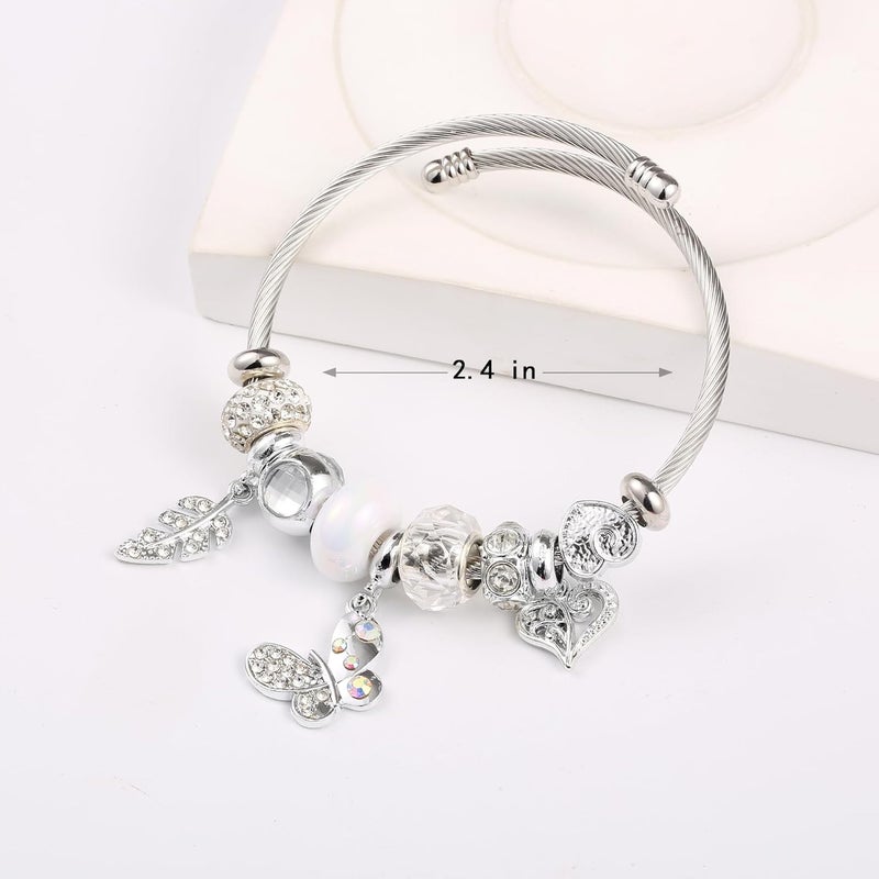 Weebee Charm Bracelet, Adjustable Stainless Steel Bracelet, Fashion Anime Cartoon Accessories for Ladies Women Girls Friendship Wife Birthday Gift - Image 2